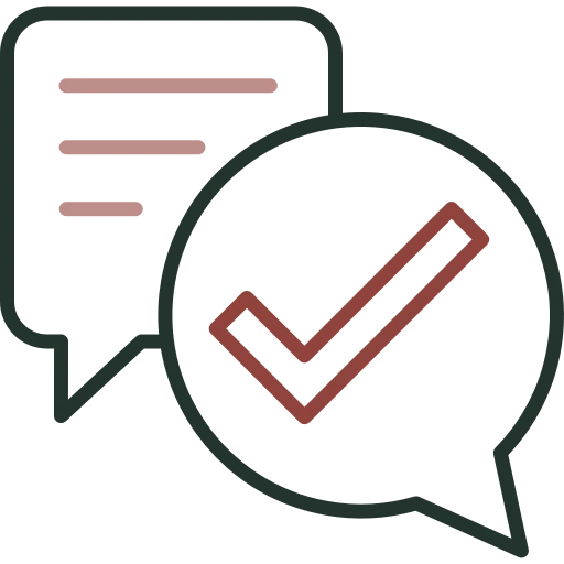 Illustration of Two Chat Bubble Representing Thoughtful Care at One Eleven Dental Care